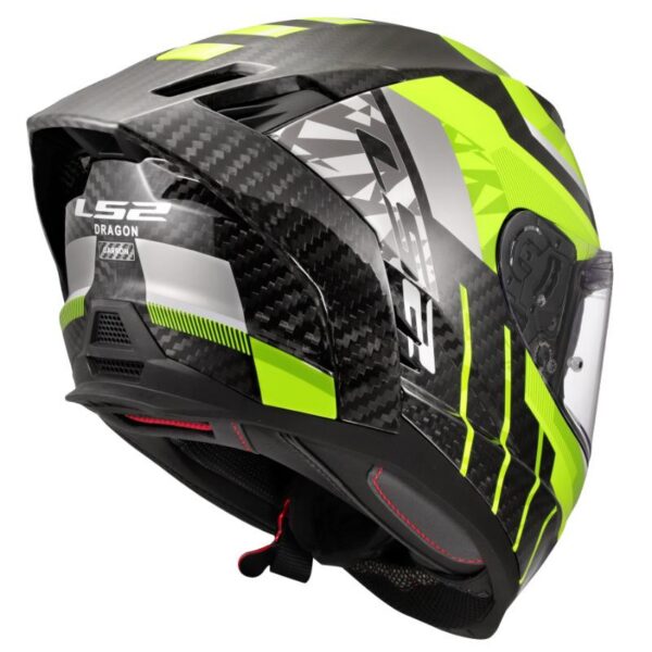 Kaciga LS2 FF807 Dragon karbon trax h-v žuta