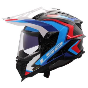 Kaciga LS2 MX701 Explorer karbon frontier II bijelo-plava