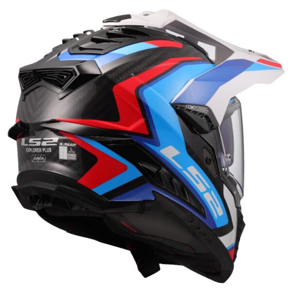 Kaciga LS2 MX701 Explorer karbon frontier II bijelo-plava