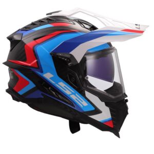 Kaciga LS2 MX701 Explorer karbon frontier II bijelo-plava
