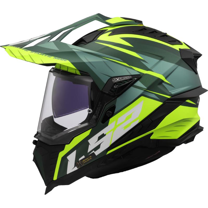 Kaciga LS2 MX701 Explorer Spire mat zeleno h-vis žuta