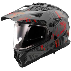 Kaciga LS2 MX702 Pioneer II Crazy mat crno-sivo-crvena