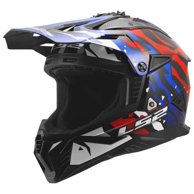Kaciga LS2 MX708 Fast II Grotesk bijelo-plavo-crvena