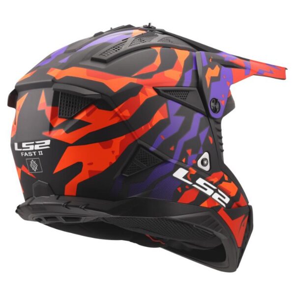 Kaciga LS2 MX708 Fast II Grotesk mat ljubičasto-narančasta