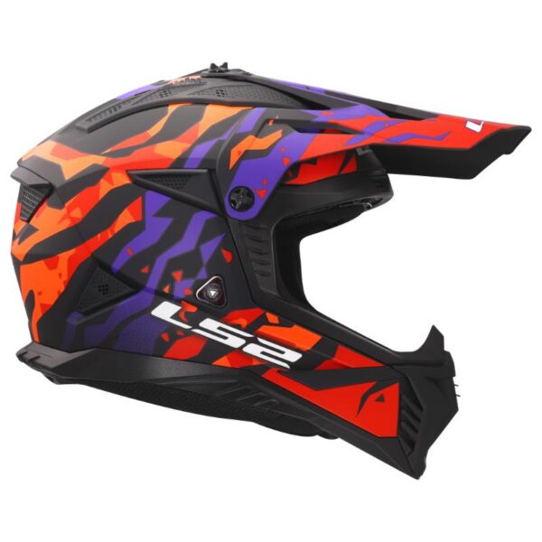 Kaciga LS2 MX708 Fast II Grotesk mat ljubičasto-narančasta