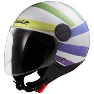 Kaciga LS2 OF558 Sphere Lux II Swirl bijelo-rainbow
