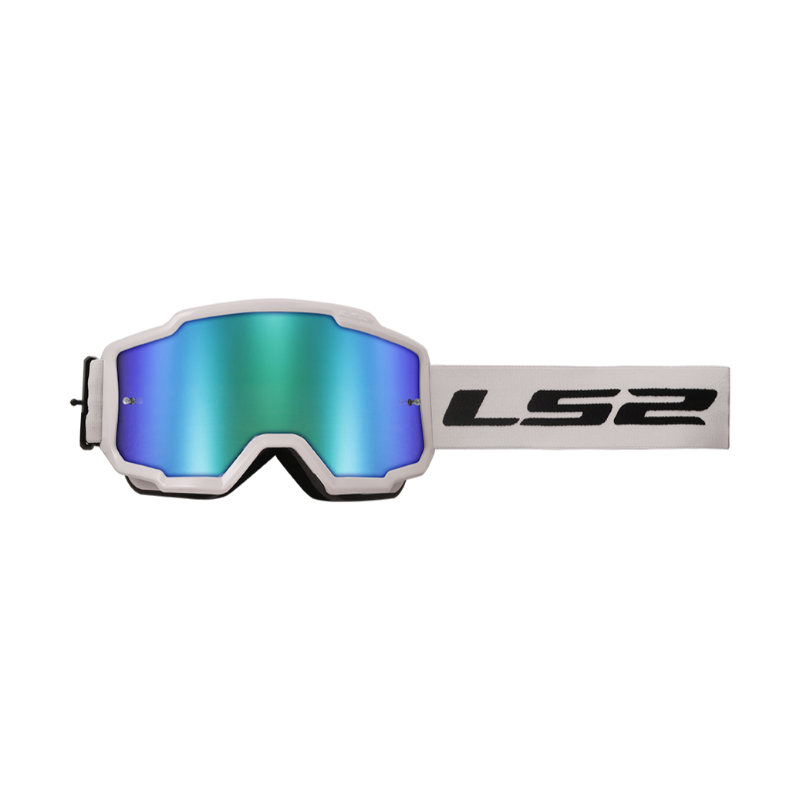 Moto naočale LS2 Charger bijele s iridium lećom