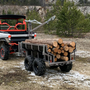 Shark Wood 1500 tandem prikolica za ATV/UTV s dizalicom, crna