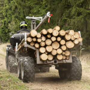 Shark Wood 1500 tandem prikolica za ATV/UTV s dizalicom, crna