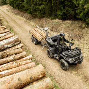 Shark Wood 1500 tandem prikolica za ATV/UTV s dizalicom, crna