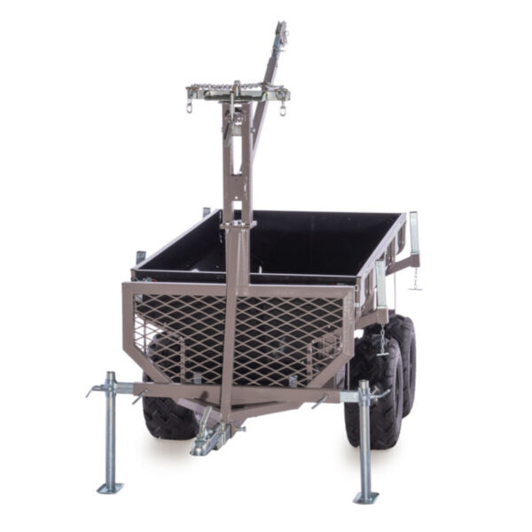 Shark Wood 1500 tandem prikolica za ATV/UTV s dizalicom, crna