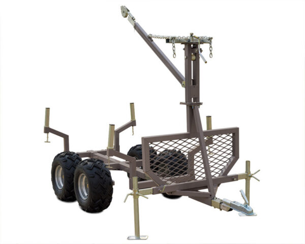 Shark Wood 1500 tandem prikolica za ATV/UTV s dizalicom, crna