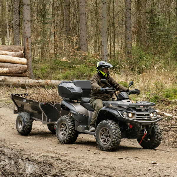 Shark Wood 550 jednoosovinska prikolica za ATV/UTV, nosivost 500 kg, crna