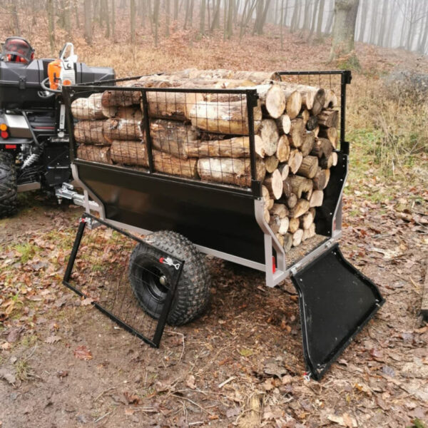 Shark Wood 550 jednoosovinska prikolica za ATV/UTV, nosivost 500 kg, crna