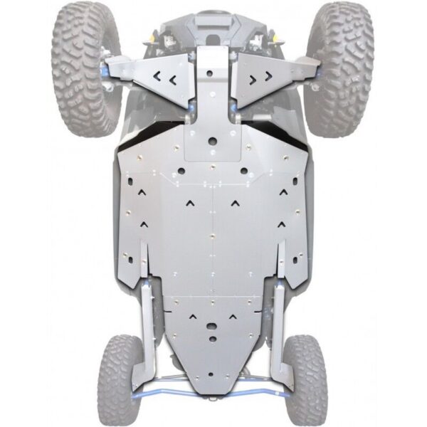 XRW kompletni set zaštite podvozja 4 mm za Polaris RZR Pro XP, prirodni aluminij