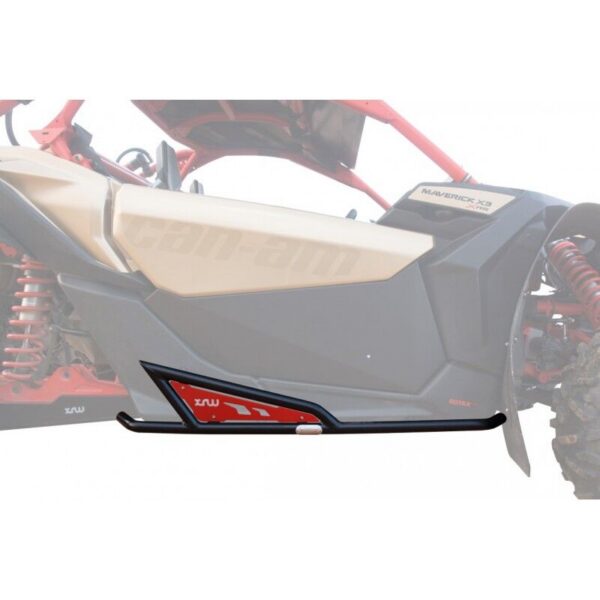 XRW bočna zaštita (nerf bar) B3 za Can-Am Maverick X3 XRS/XDS, crna s crvenom PHD pločom